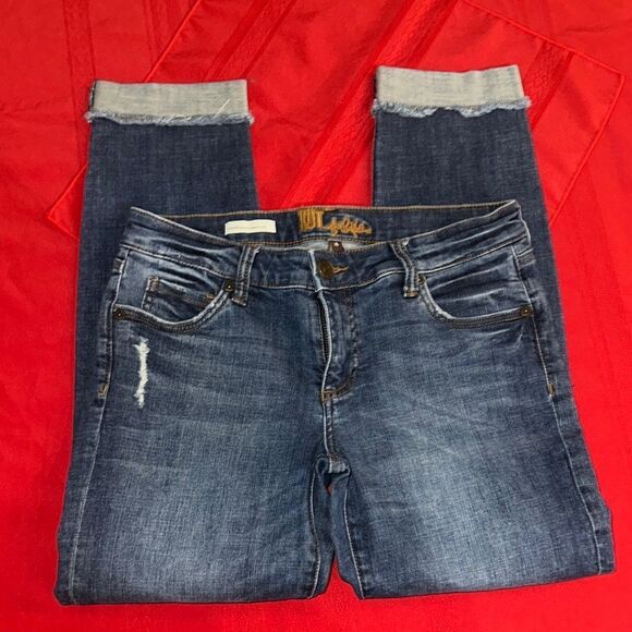 Kut from the Kloth Blue Ankle Cuffed Jeans Size 4 - Picture 6 of 10